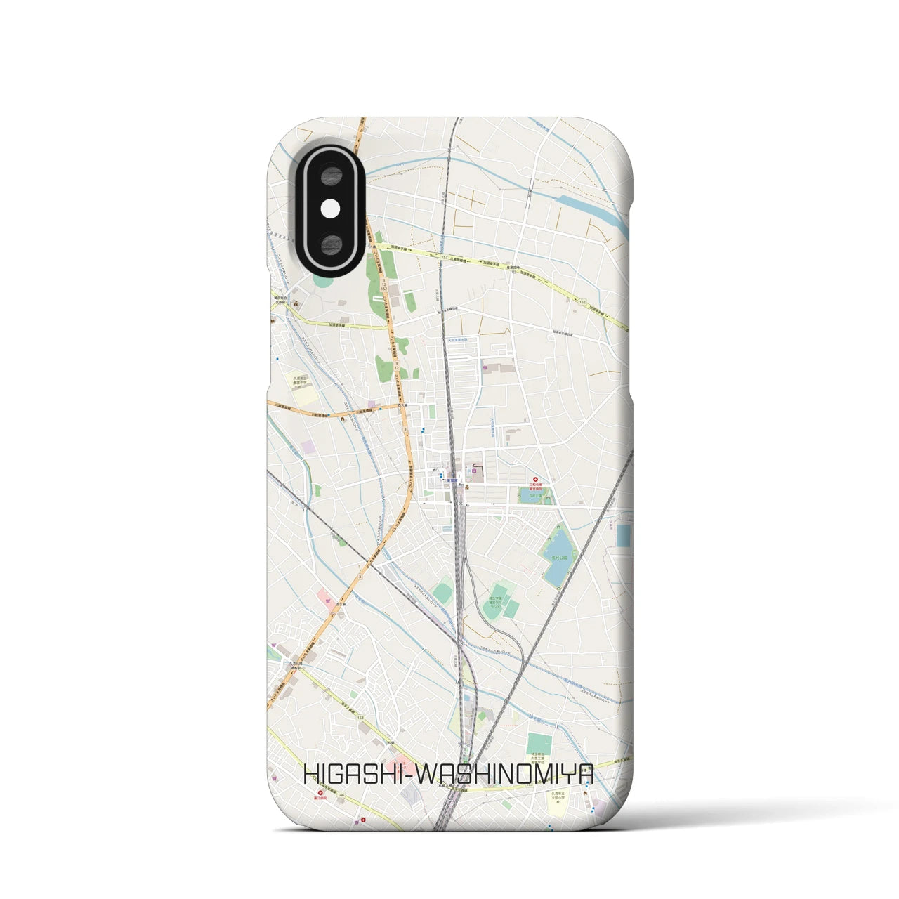【東鷲宮(埼玉県)】地図柄iPhoneケース(バックカバータイプ)