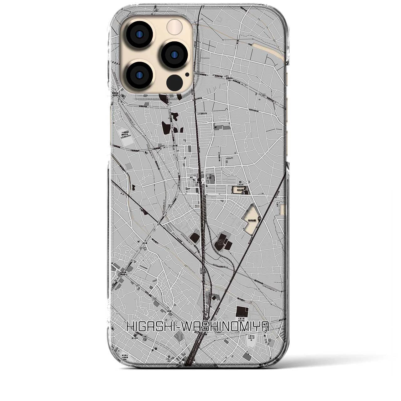 【東鷲宮(埼玉県)】地図柄iPhoneケース(クリアタイプ)