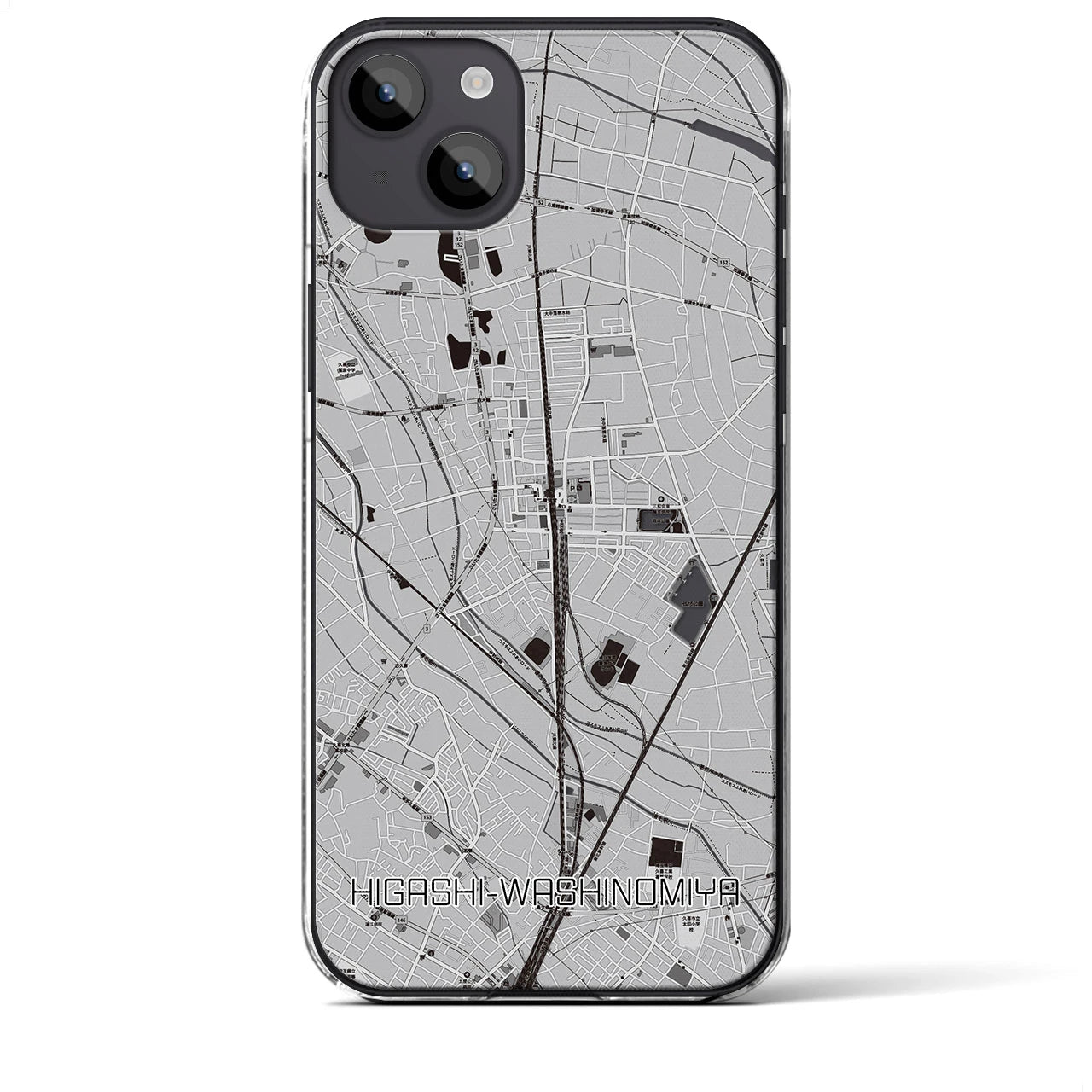 【東鷲宮(埼玉県)】地図柄iPhoneケース(クリアタイプ)