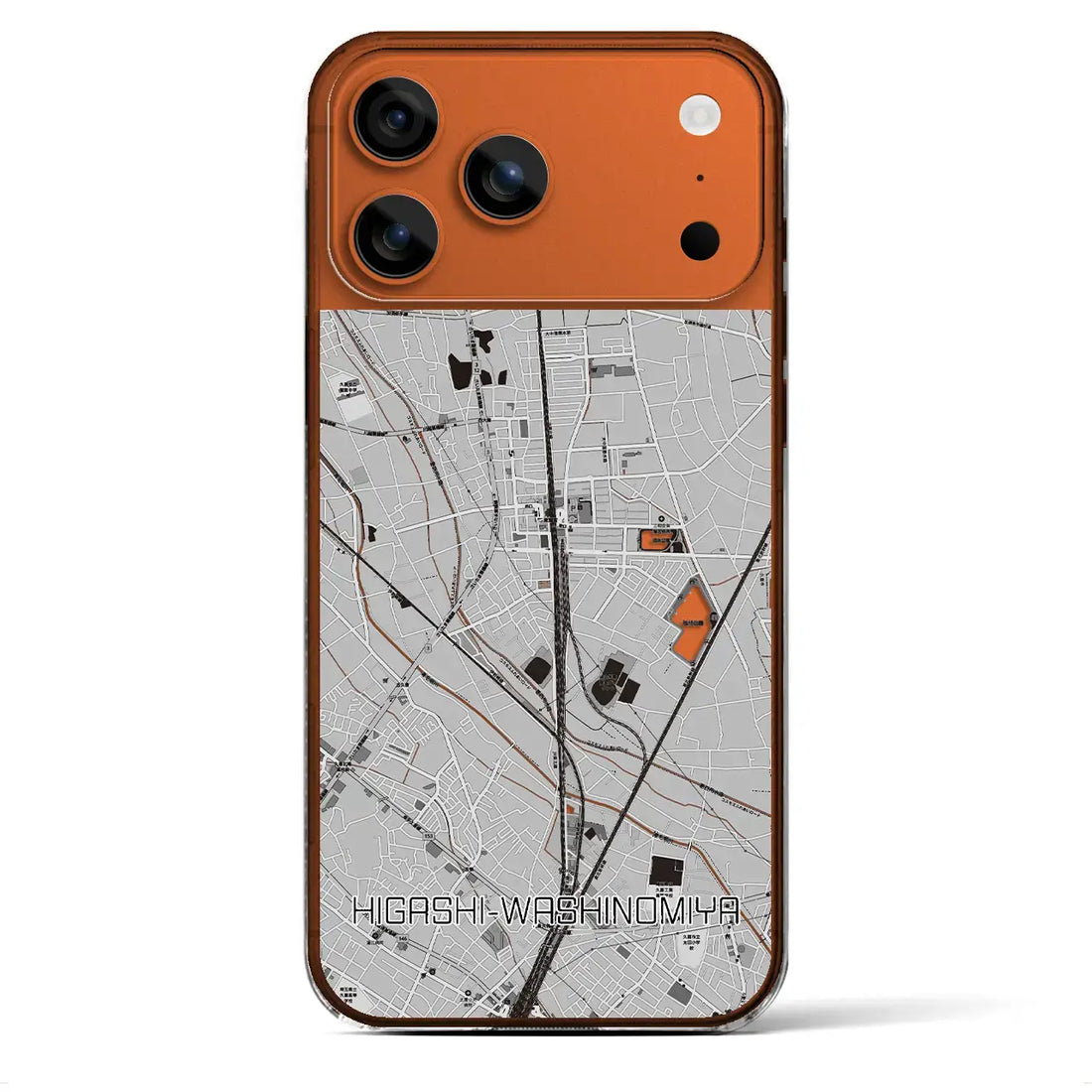 【東鷲宮(埼玉県)】地図柄iPhoneケース(クリアタイプ)