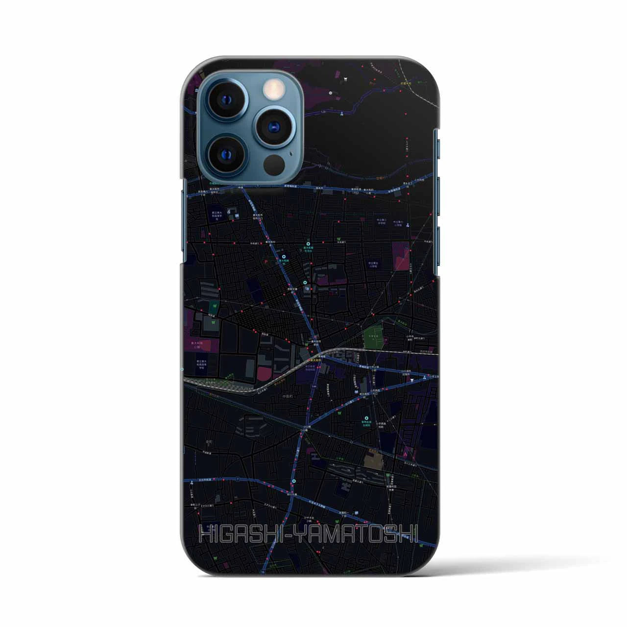 【東大和市(東京都)】地図柄iPhoneケース(バックカバータイプ)