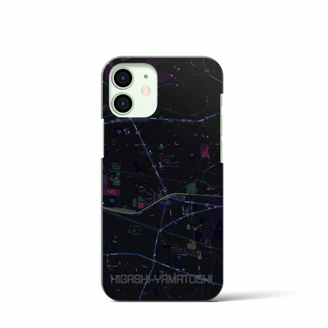 【東大和市(東京都)】地図柄iPhoneケース(バックカバータイプ)