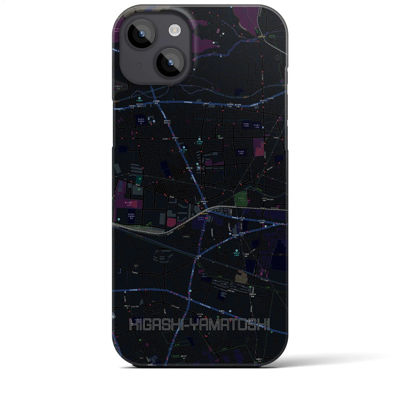 【東大和市(東京都)】地図柄iPhoneケース(バックカバータイプ)