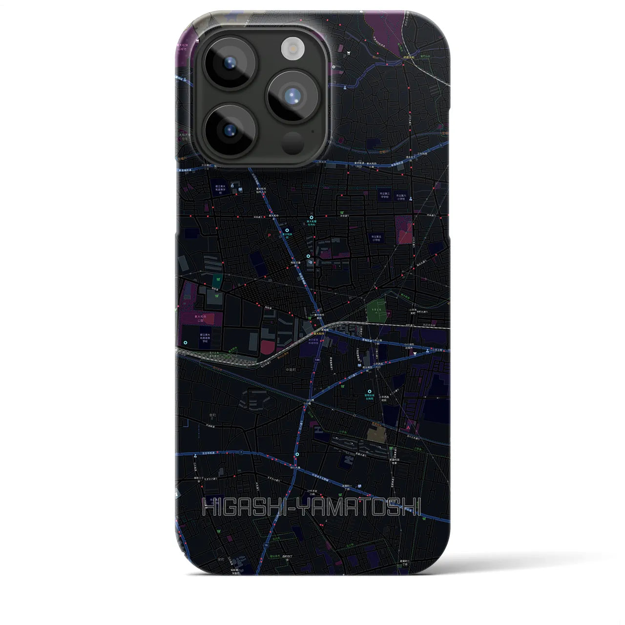 【東大和市(東京都)】地図柄iPhoneケース(バックカバータイプ)