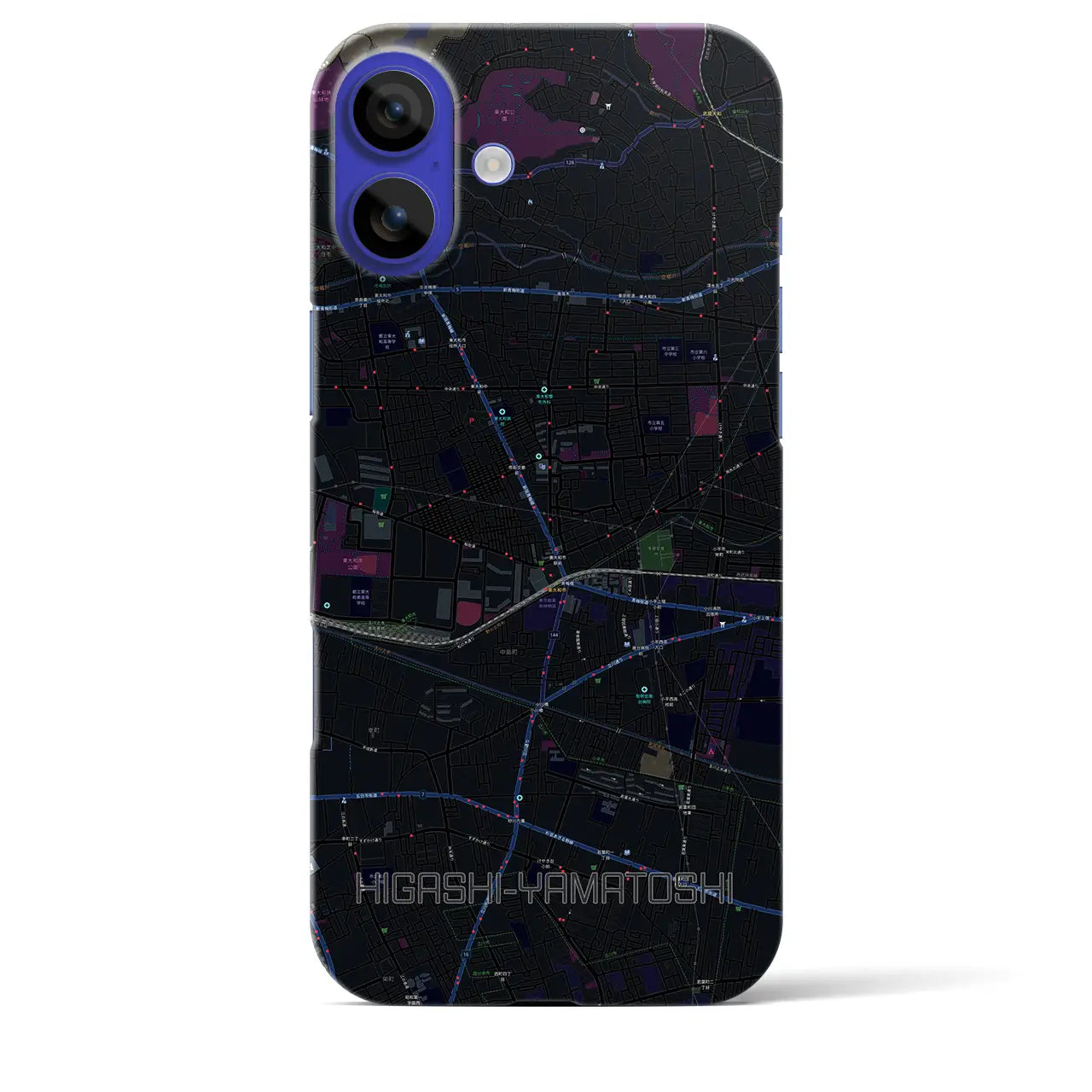 【東大和市(東京都)】地図柄iPhoneケース(バックカバータイプ)