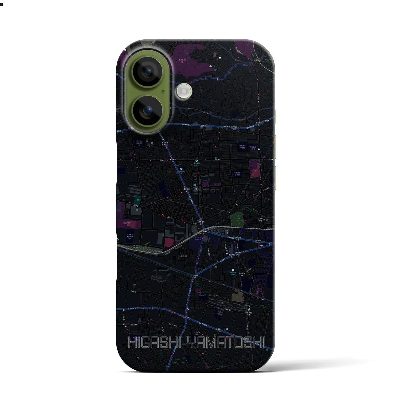 【東大和市(東京都)】地図柄iPhoneケース(バックカバータイプ)