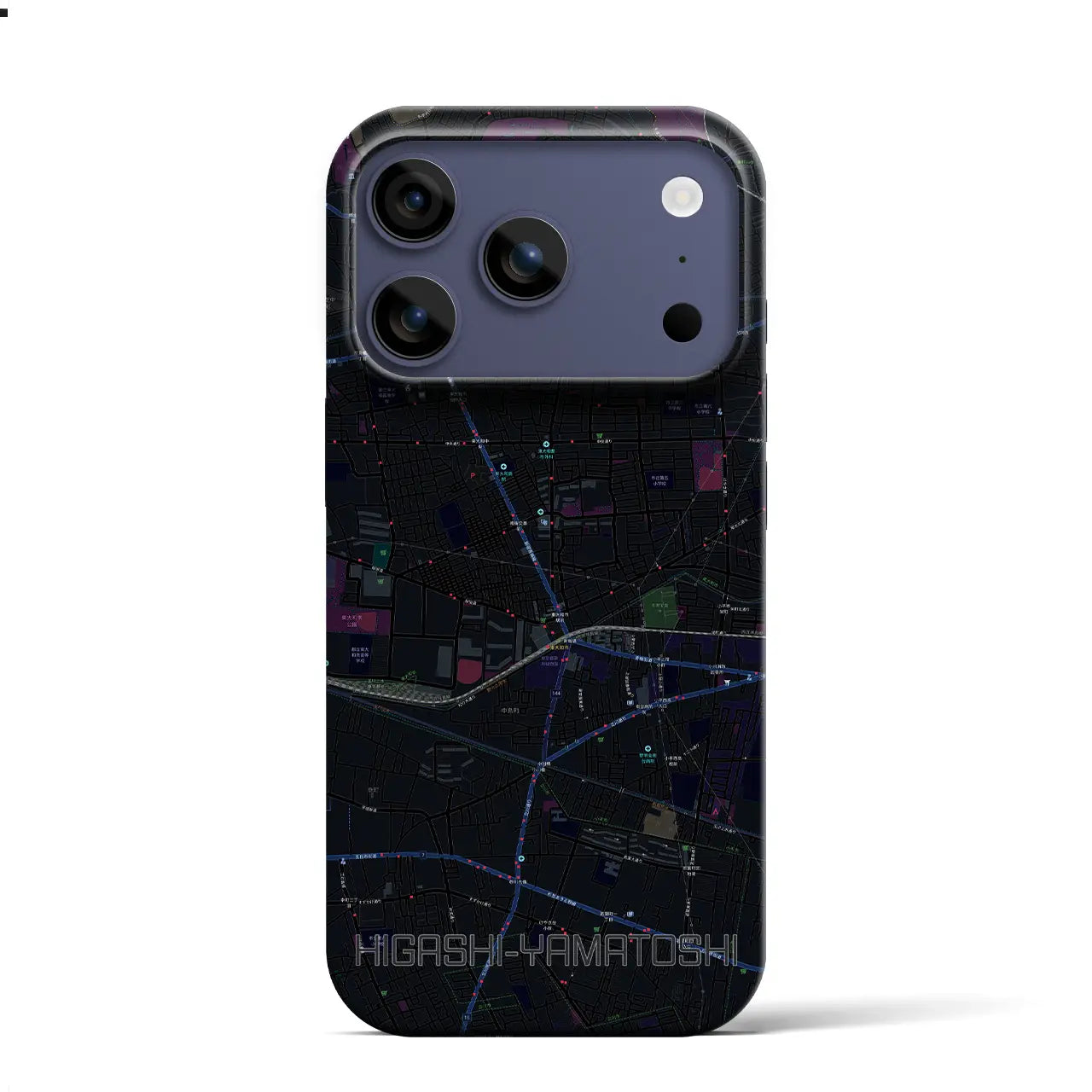 【東大和市(東京都)】地図柄iPhoneケース(バックカバータイプ)