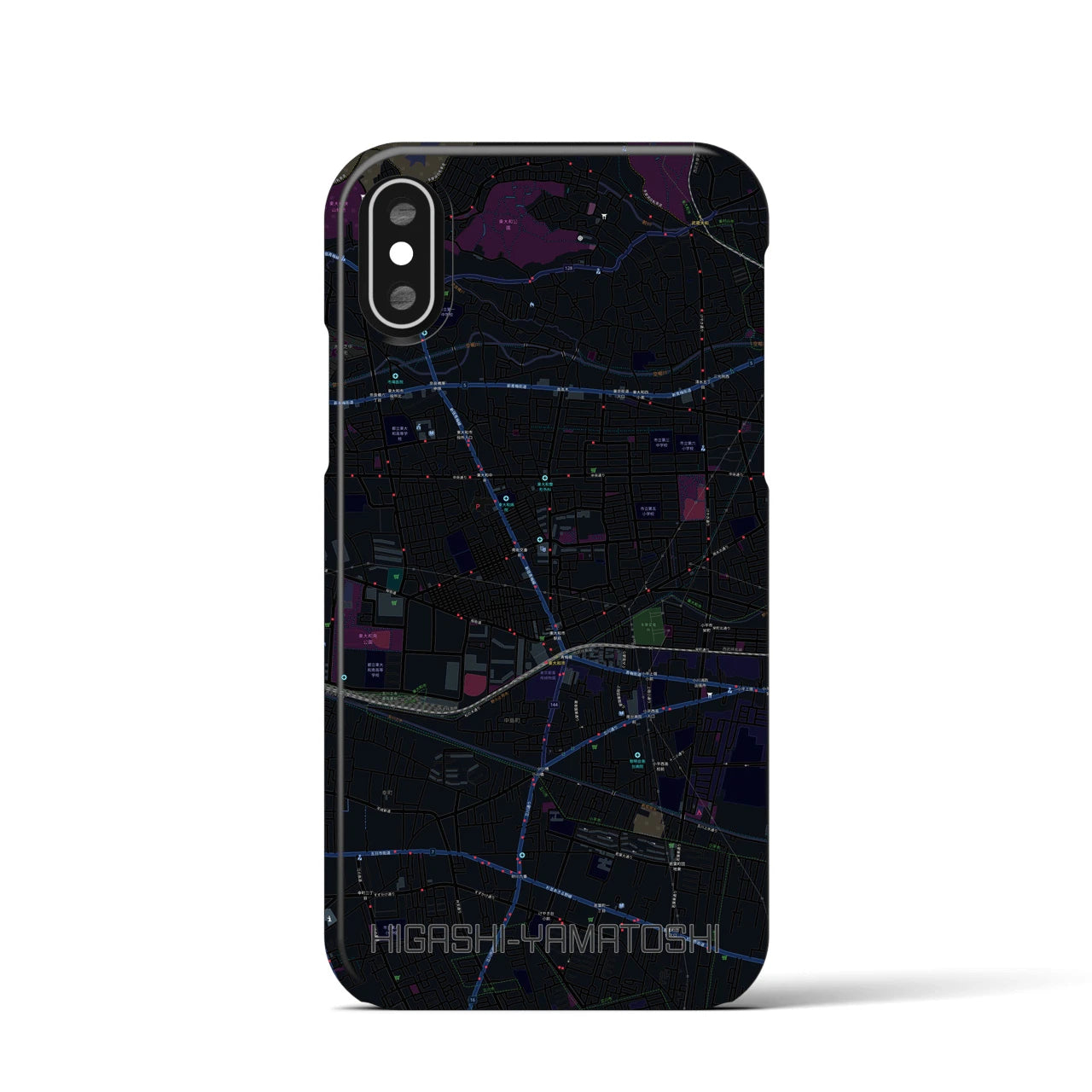 【東大和市(東京都)】地図柄iPhoneケース(バックカバータイプ)