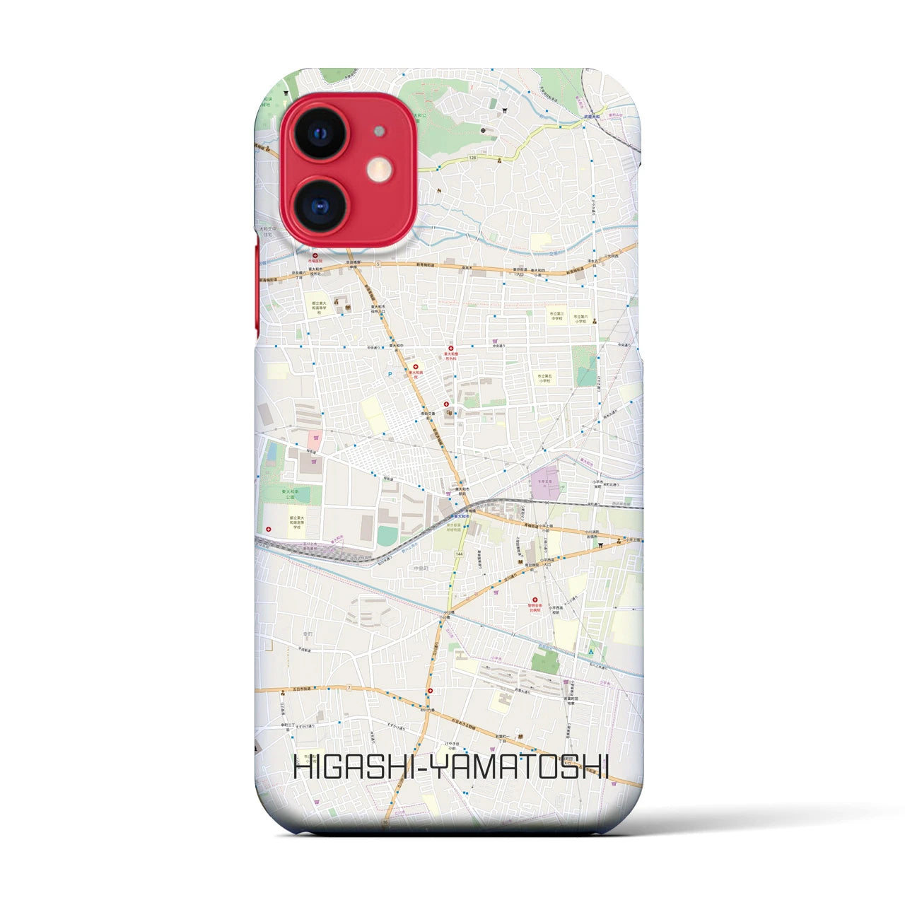 【東大和市(東京都)】地図柄iPhoneケース(バックカバータイプ)