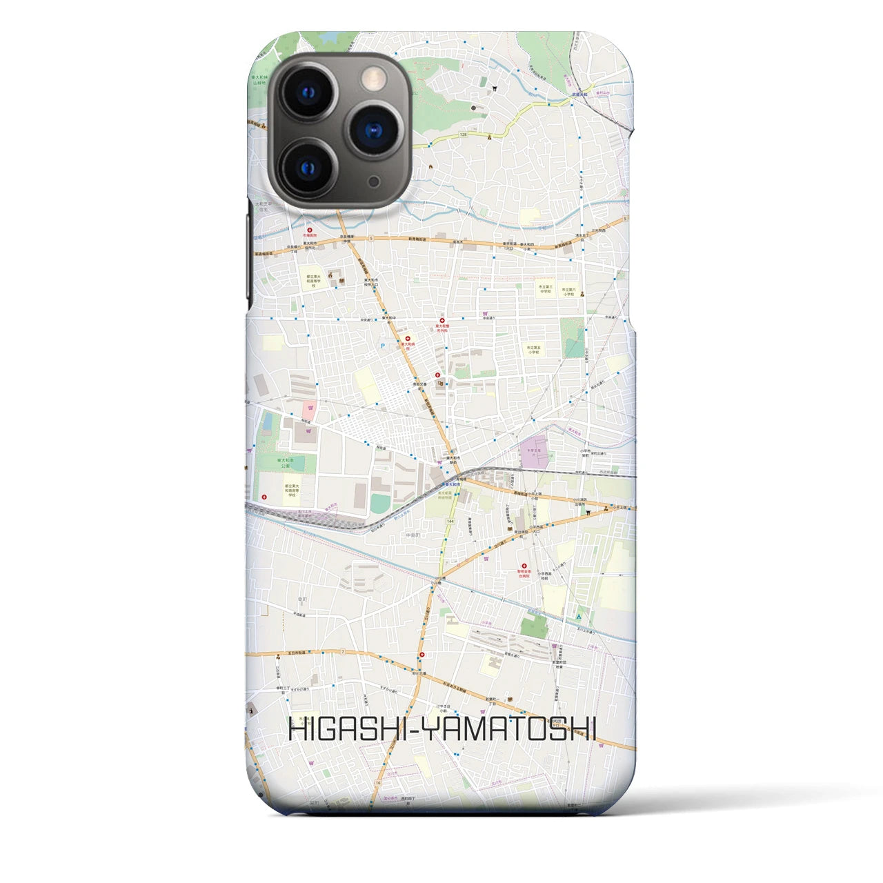 【東大和市(東京都)】地図柄iPhoneケース(バックカバータイプ)
