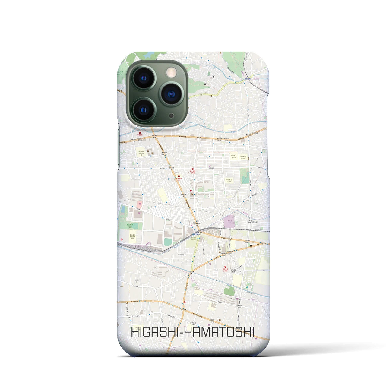 【東大和市(東京都)】地図柄iPhoneケース(バックカバータイプ)