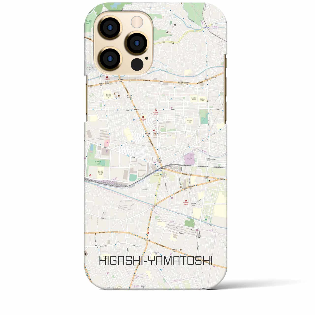 【東大和市(東京都)】地図柄iPhoneケース(バックカバータイプ)