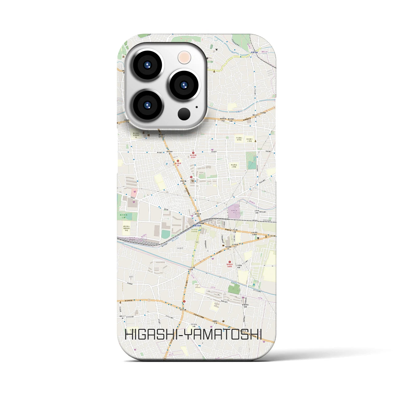 【東大和市(東京都)】地図柄iPhoneケース(バックカバータイプ)