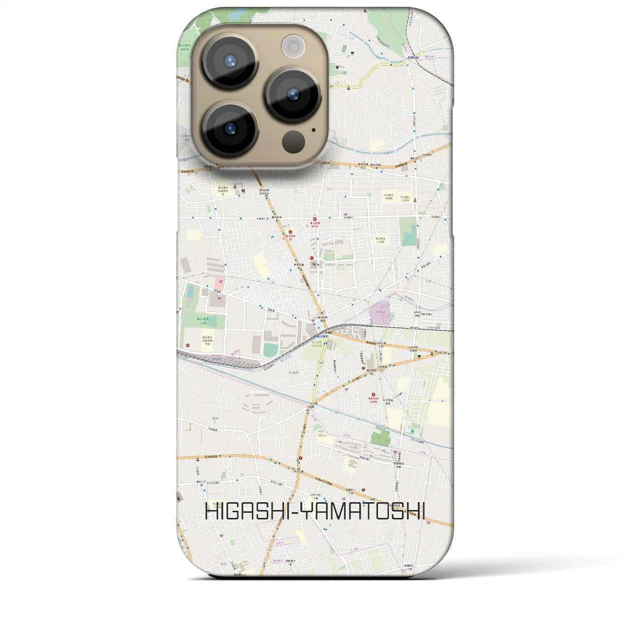 【東大和市(東京都)】地図柄iPhoneケース(バックカバータイプ)