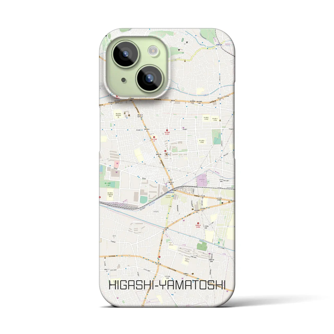 【東大和市(東京都)】地図柄iPhoneケース(バックカバータイプ)