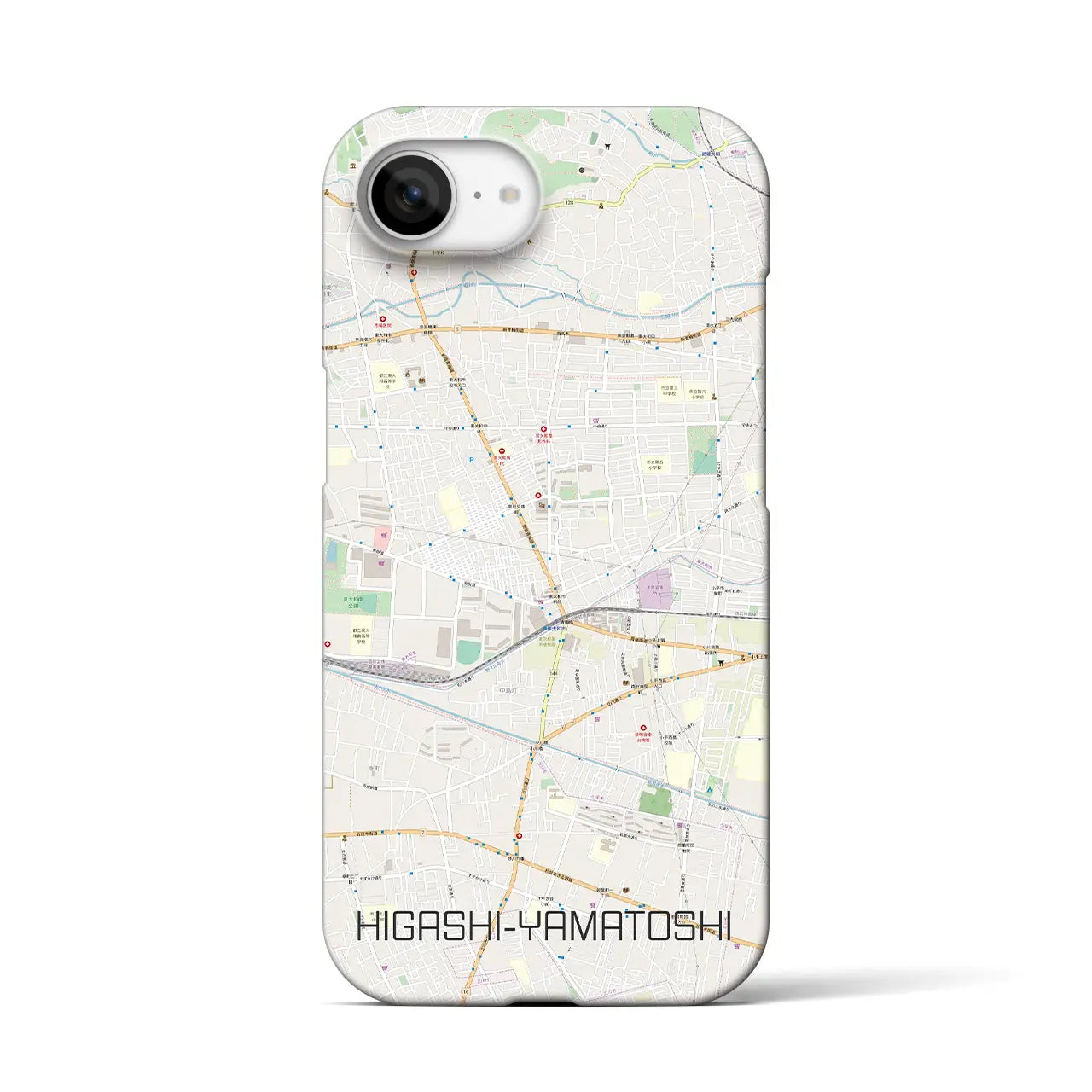 【東大和市(東京都)】地図柄iPhoneケース(バックカバータイプ)