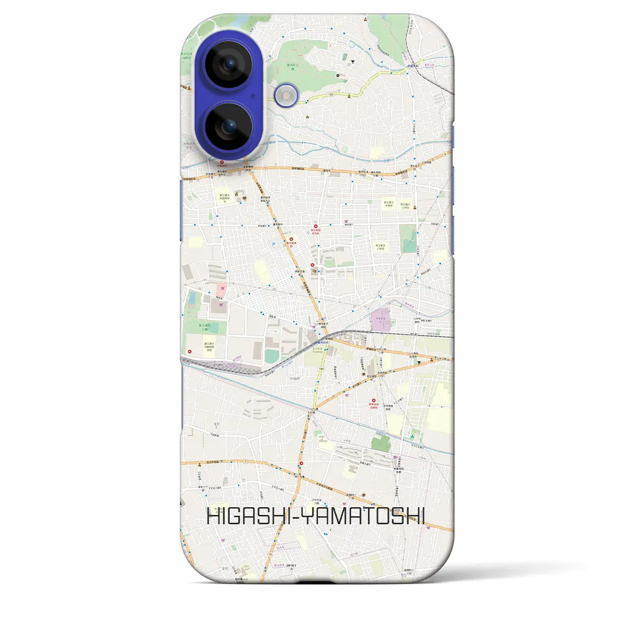 【東大和市(東京都)】地図柄iPhoneケース(バックカバータイプ)ナチュラル・iPhone 16 Pro Max 用
