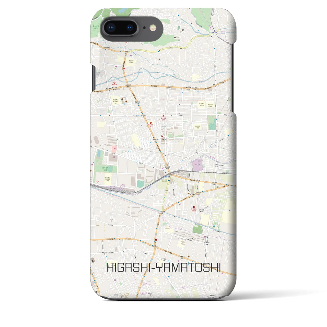 【東大和市(東京都)】地図柄iPhoneケース(バックカバータイプ)