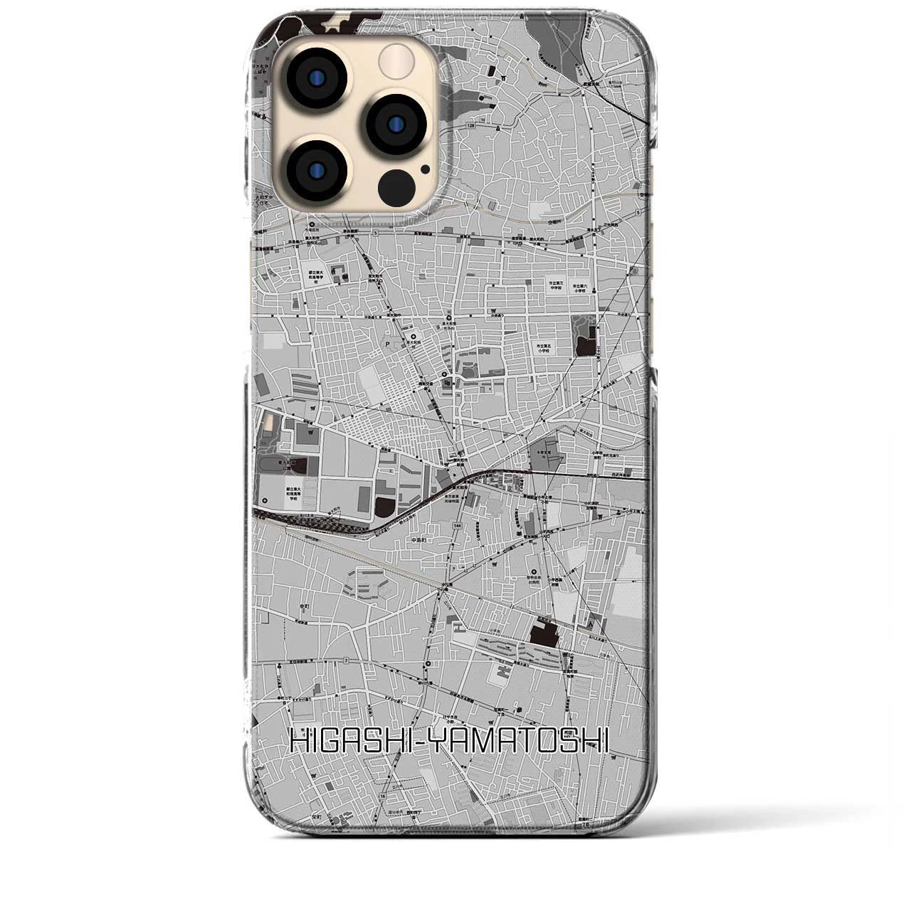 【東大和市(東京都)】地図柄iPhoneケース(クリアタイプ)