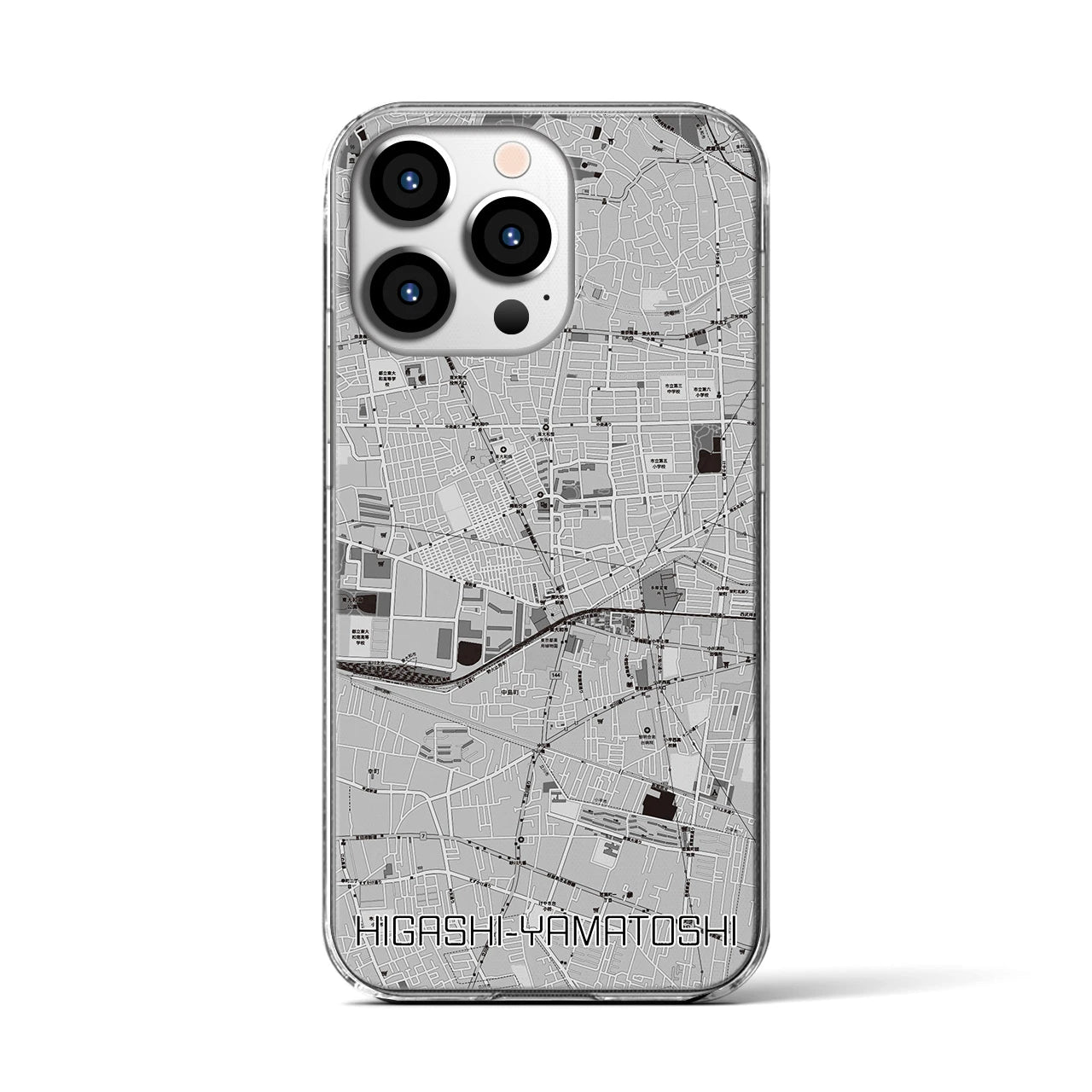 【東大和市(東京都)】地図柄iPhoneケース(クリアタイプ)