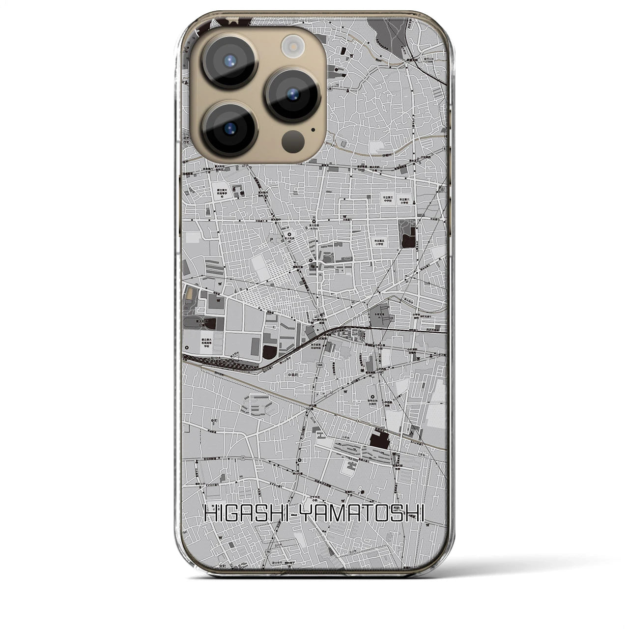 【東大和市(東京都)】地図柄iPhoneケース(クリアタイプ)