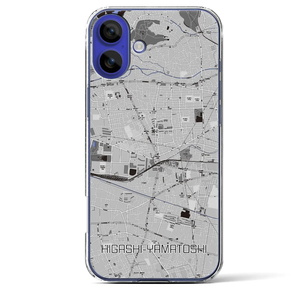 【東大和市(東京都)】地図柄iPhoneケース(クリアタイプ)