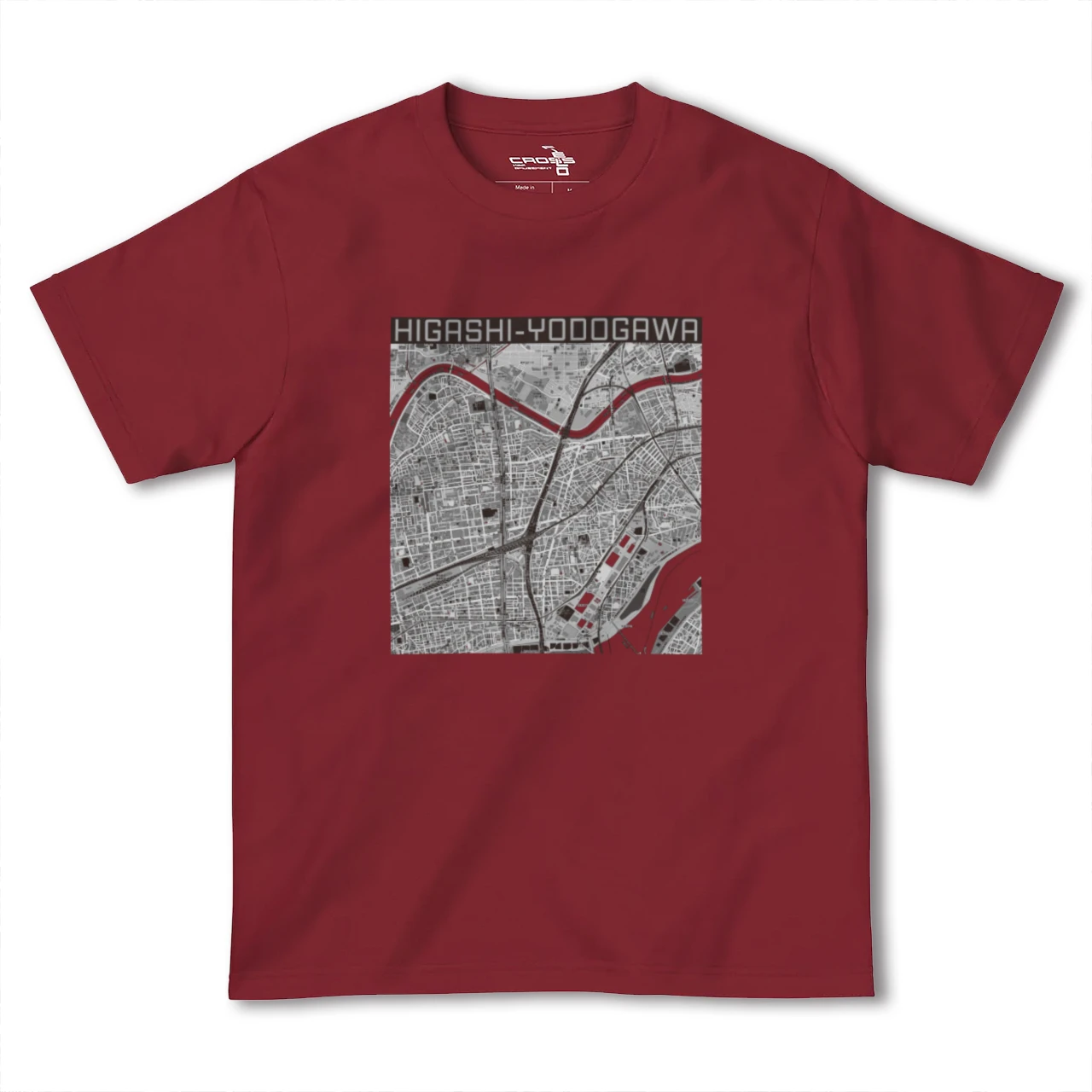 【東淀川(大阪府)】地図柄ヘビーウェイトTシャツ