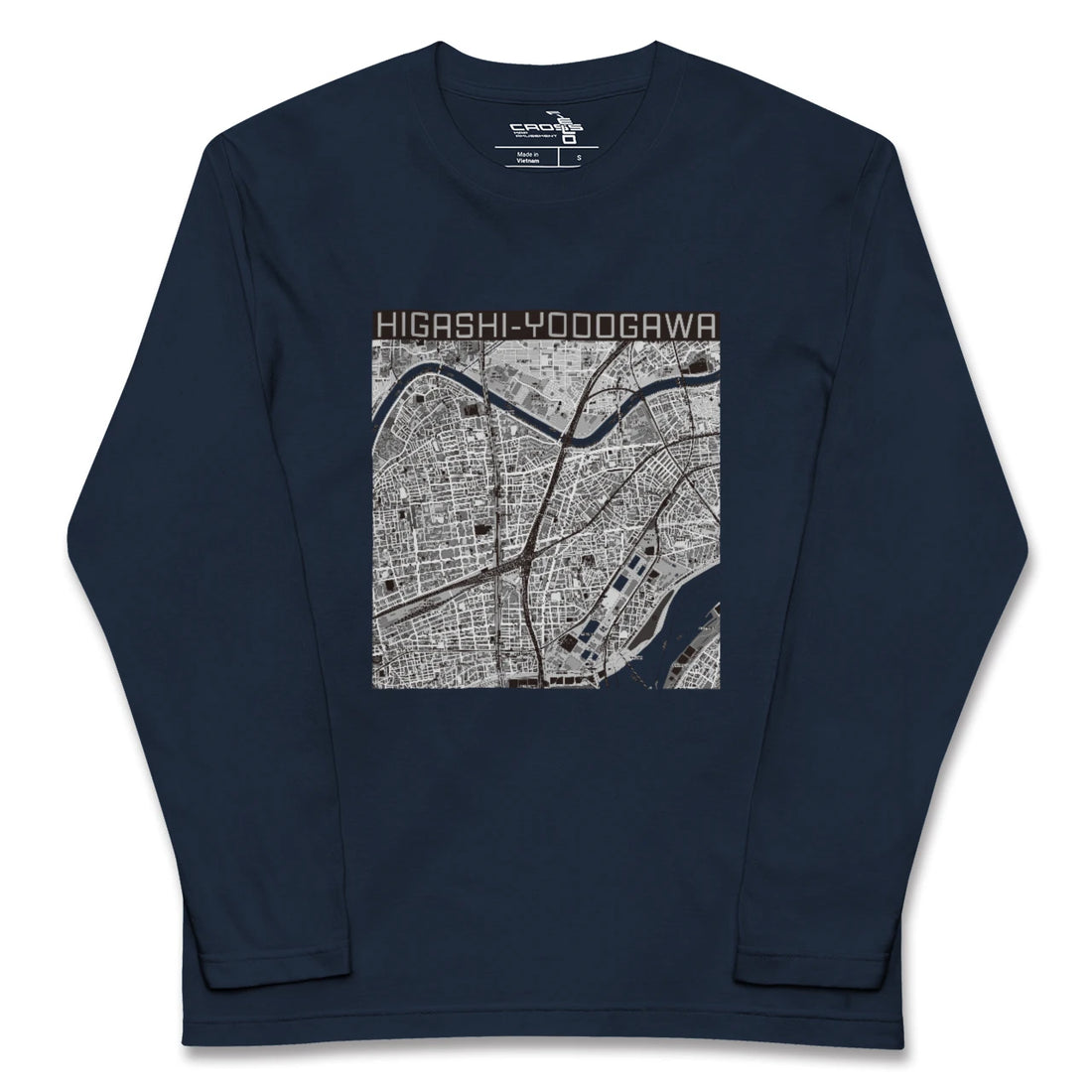 【東淀川(大阪府)】地図柄ロングスリーブTシャツ