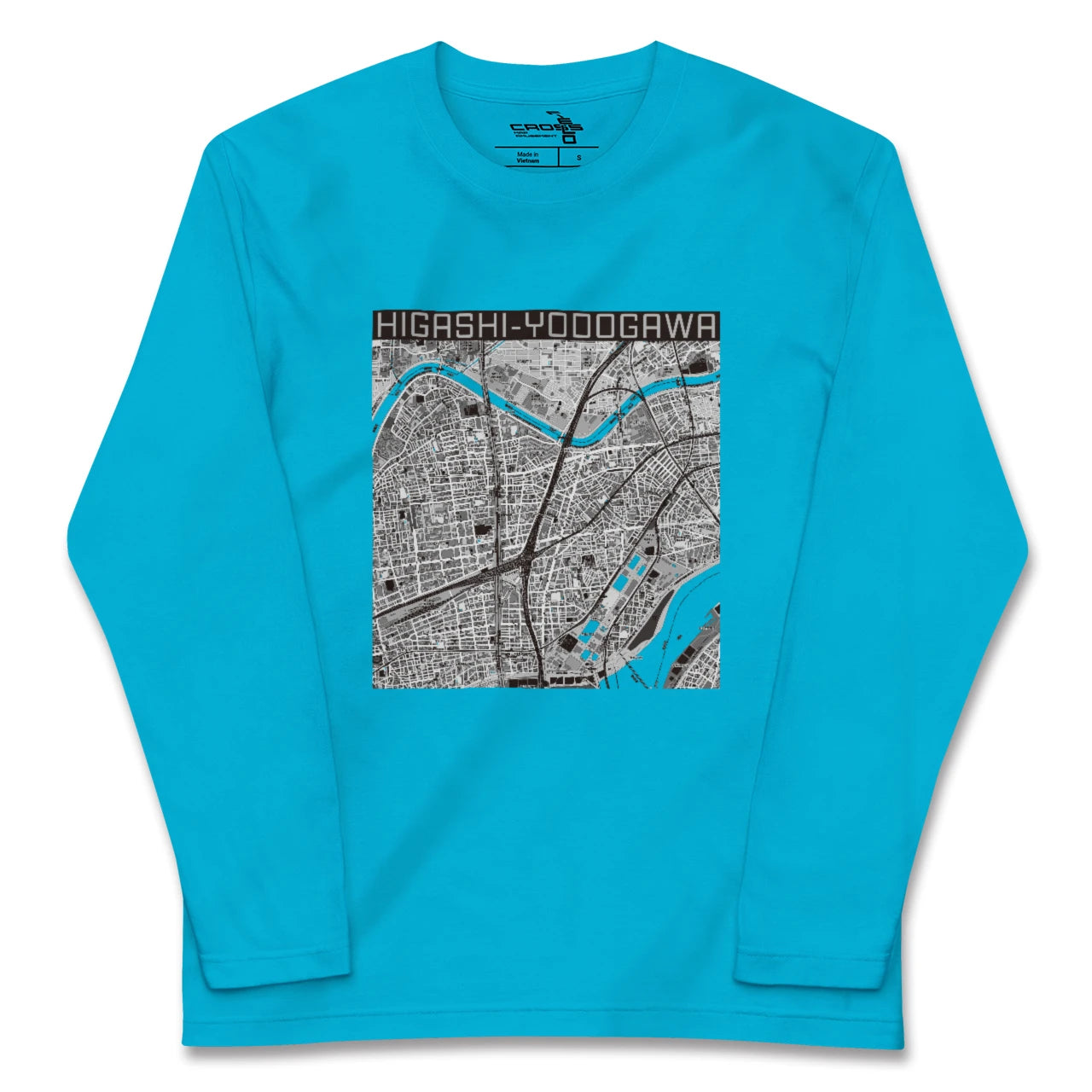 【東淀川(大阪府)】地図柄ロングスリーブTシャツ