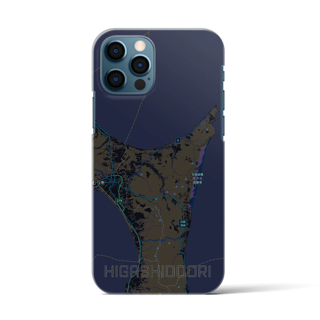 【東通(青森県)】地図柄iPhoneケース(バックカバータイプ)