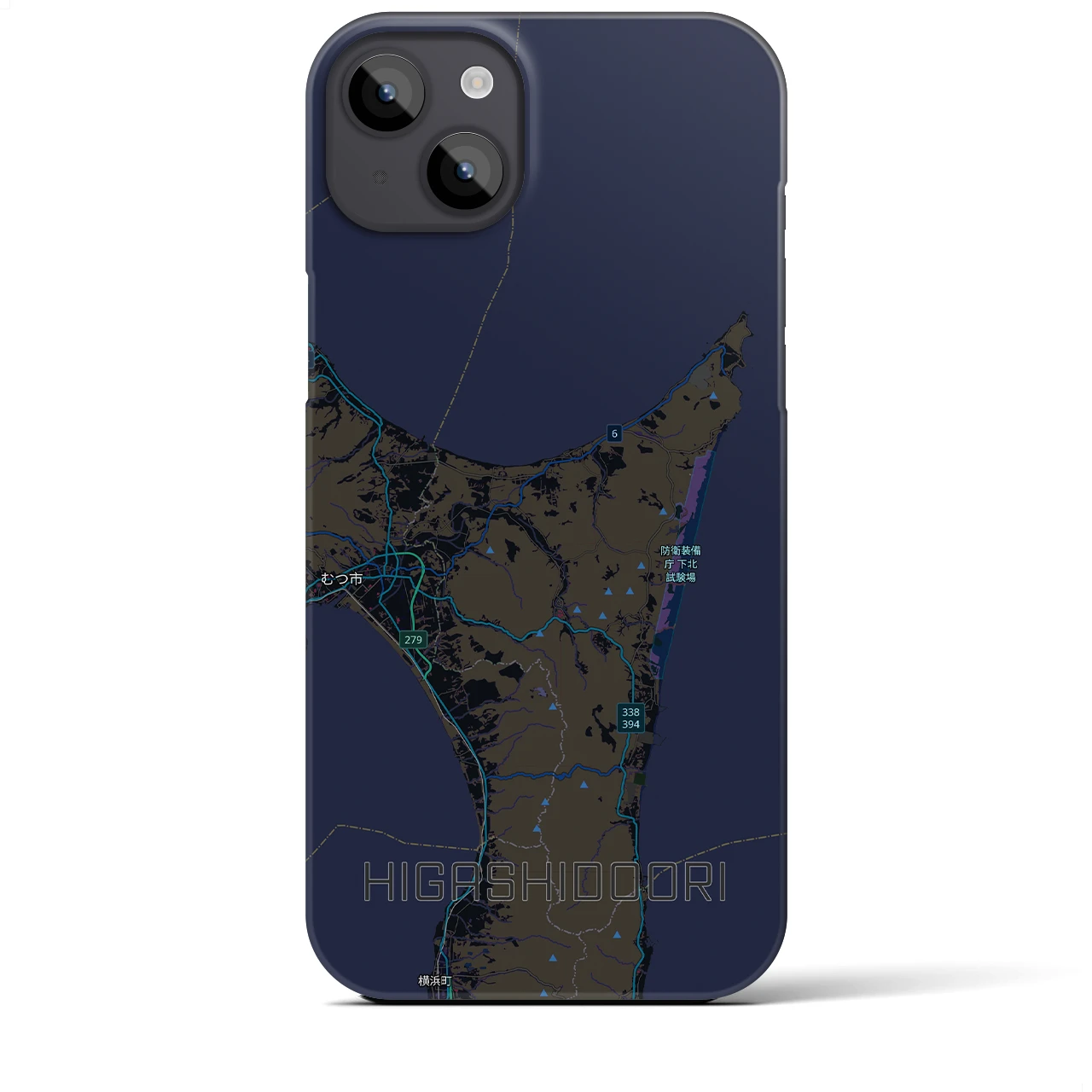 【東通(青森県)】地図柄iPhoneケース(バックカバータイプ)