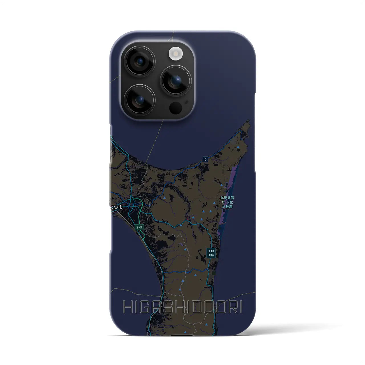 【東通(青森県)】地図柄iPhoneケース(バックカバータイプ)
