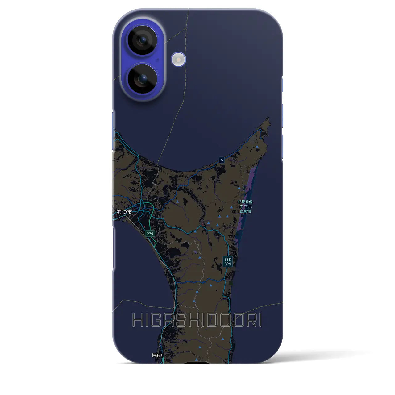 【東通(青森県)】地図柄iPhoneケース(バックカバータイプ)