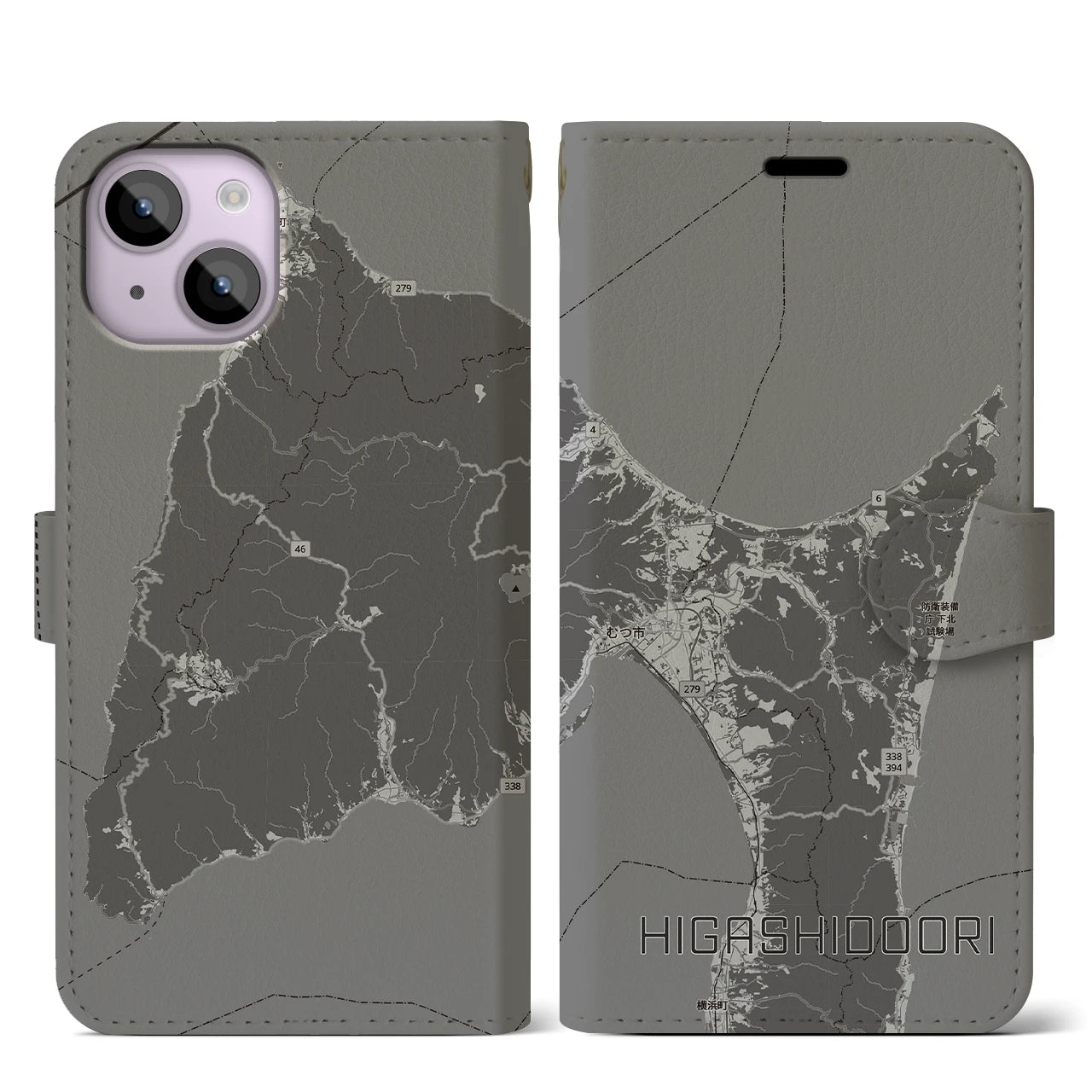 【東通(青森県)】地図柄iPhoneケース(手帳タイプ)
