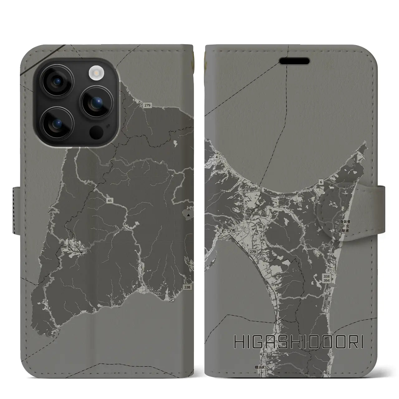【東通(青森県)】地図柄iPhoneケース(手帳タイプ)