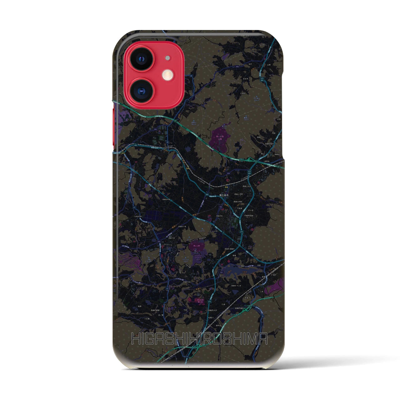 【東広島(広島県)】地図柄iPhoneケース(バックカバータイプ)