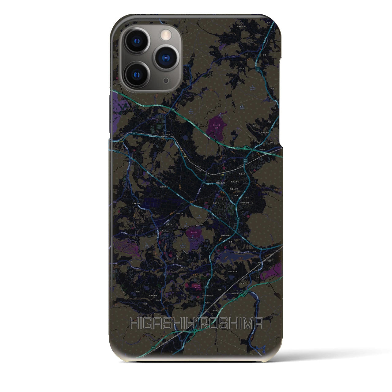 【東広島(広島県)】地図柄iPhoneケース(バックカバータイプ)