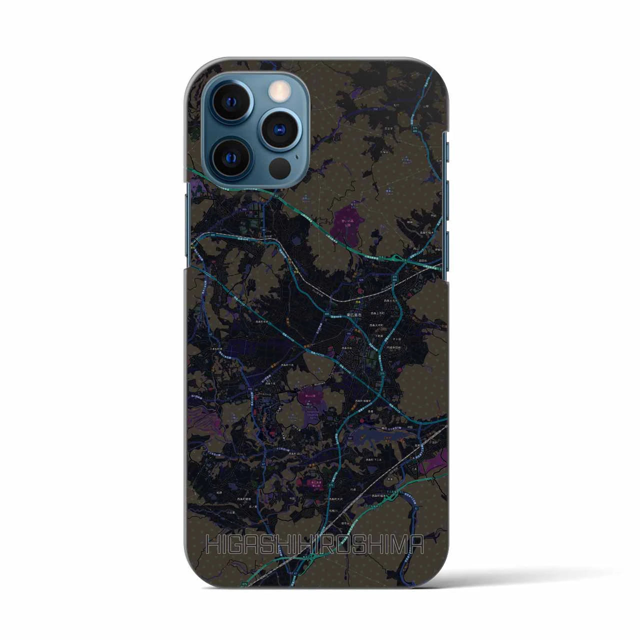 【東広島(広島県)】地図柄iPhoneケース(バックカバータイプ)