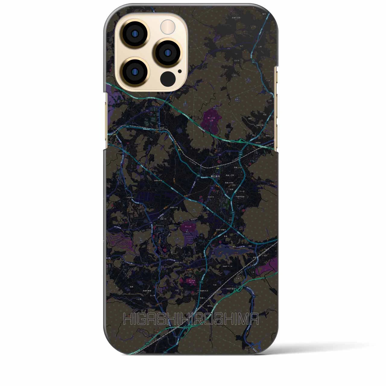 【東広島(広島県)】地図柄iPhoneケース(バックカバータイプ)