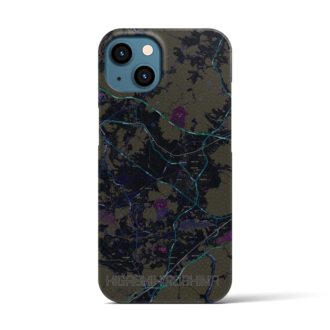 【東広島(広島県)】地図柄iPhoneケース(バックカバータイプ)