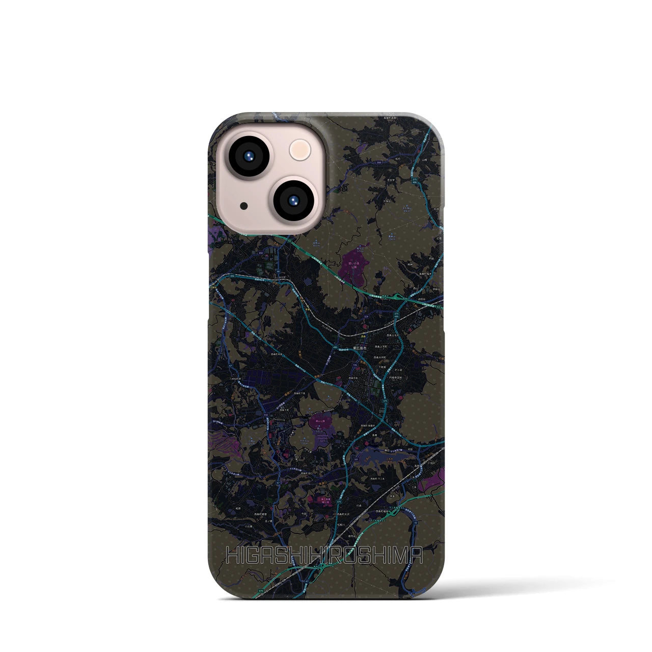 【東広島(広島県)】地図柄iPhoneケース(バックカバータイプ)