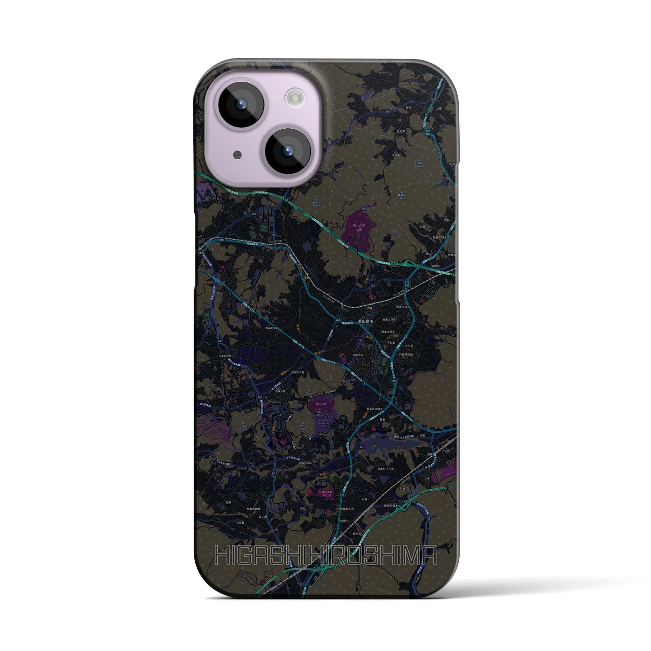 【東広島(広島県)】地図柄iPhoneケース(バックカバータイプ)
