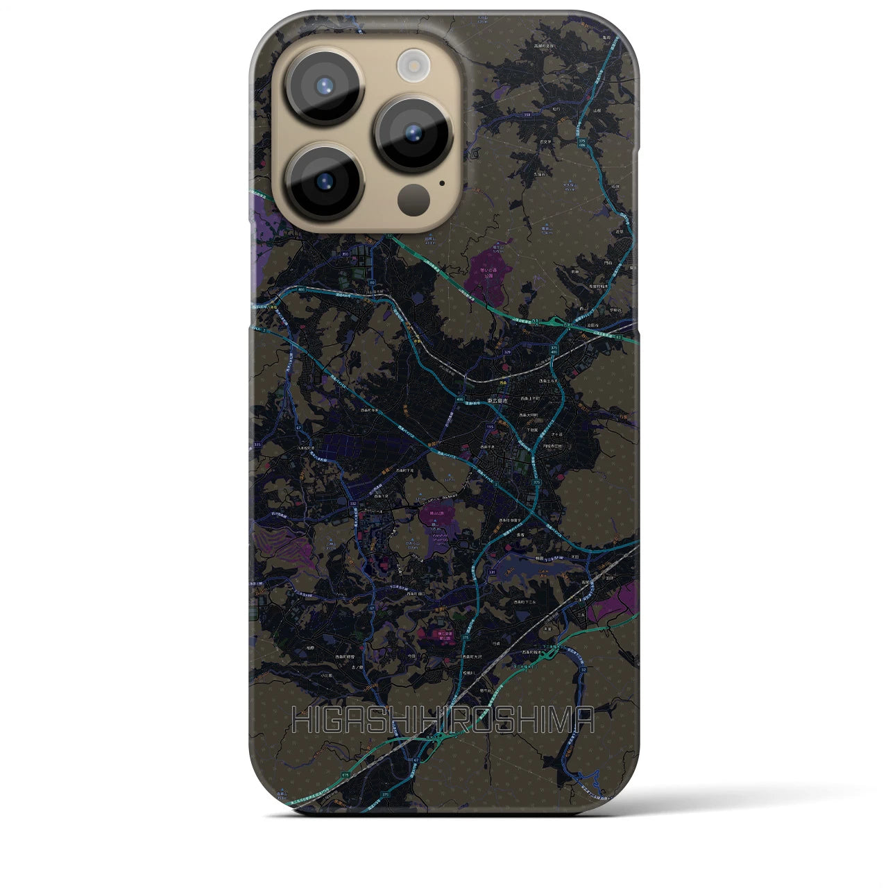 【東広島(広島県)】地図柄iPhoneケース(バックカバータイプ)