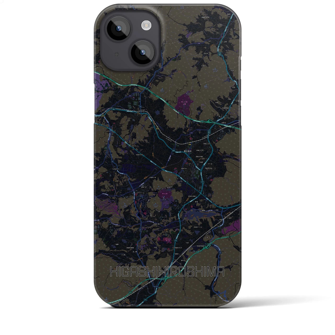 【東広島(広島県)】地図柄iPhoneケース(バックカバータイプ)