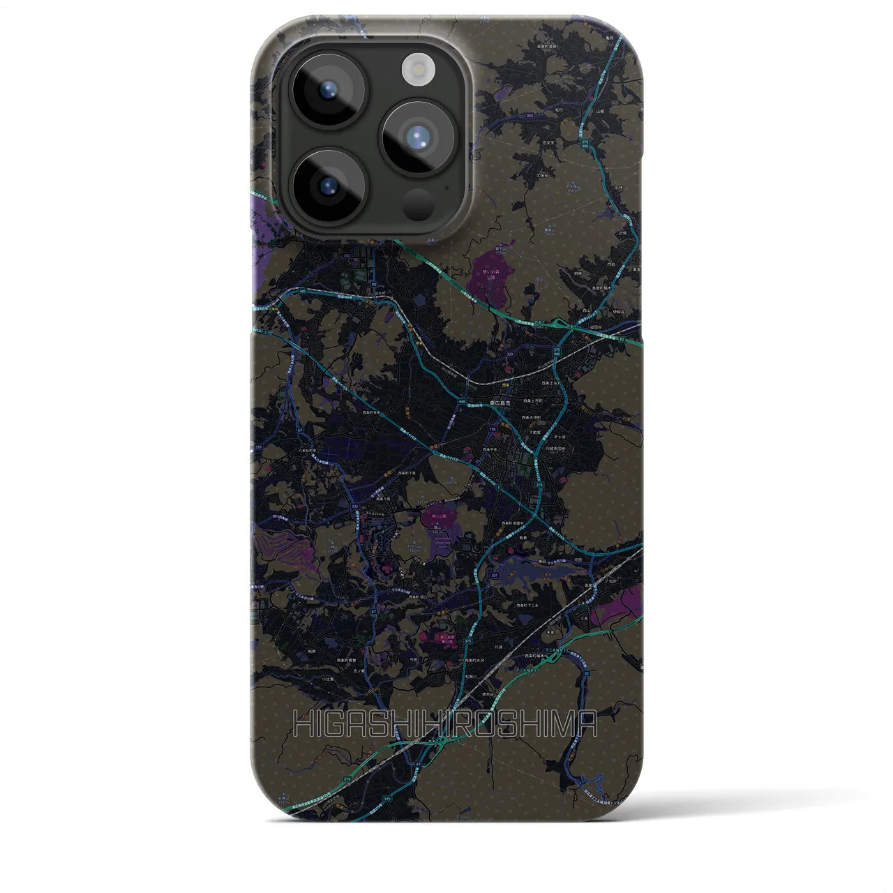 【東広島(広島県)】地図柄iPhoneケース(バックカバータイプ)