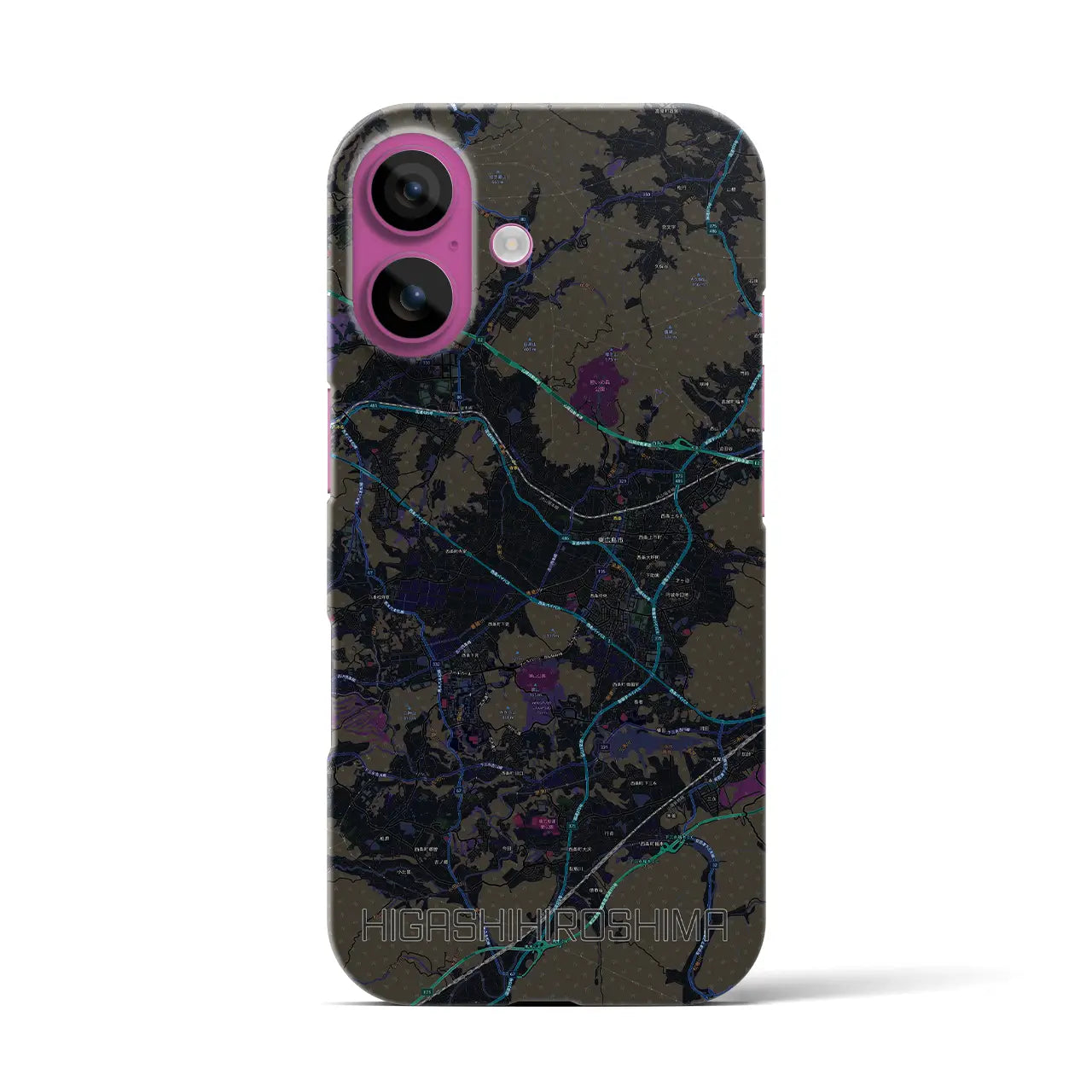 【東広島(広島県)】地図柄iPhoneケース(バックカバータイプ)