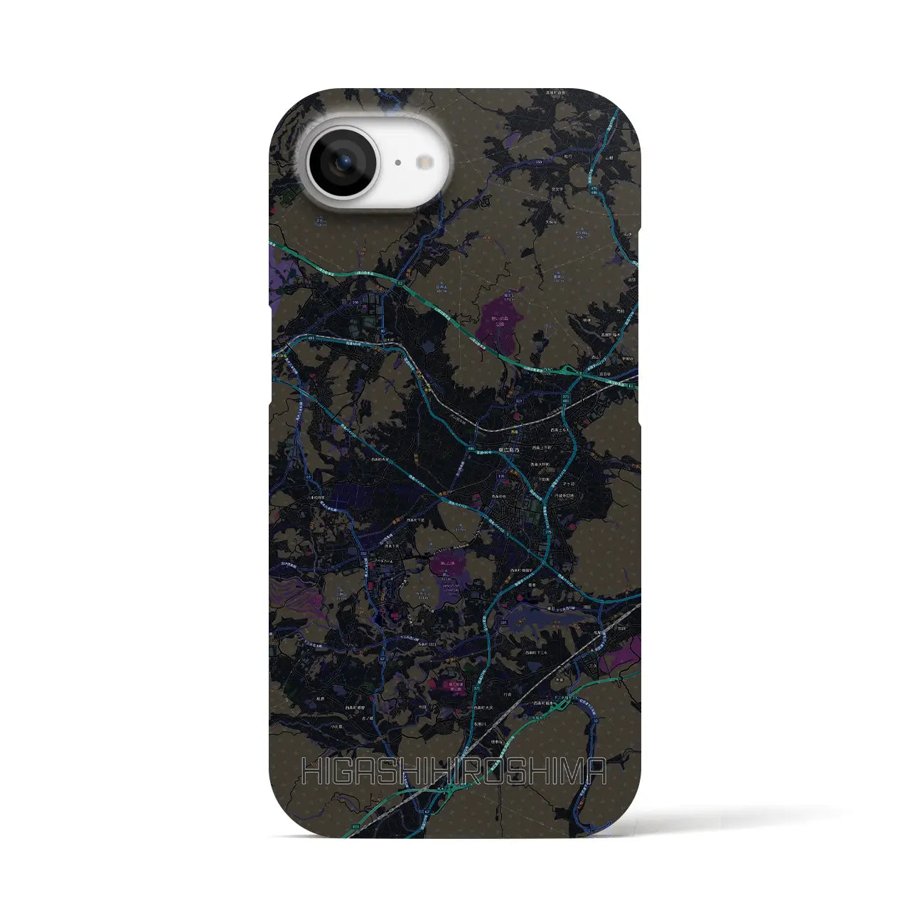 【東広島(広島県)】地図柄iPhoneケース(バックカバータイプ)