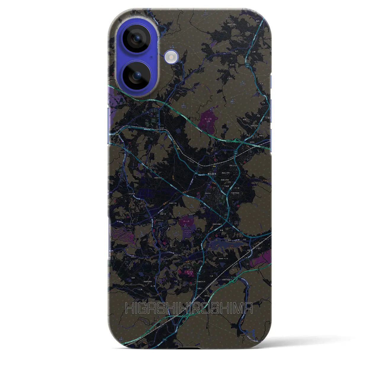 【東広島(広島県)】地図柄iPhoneケース(バックカバータイプ)