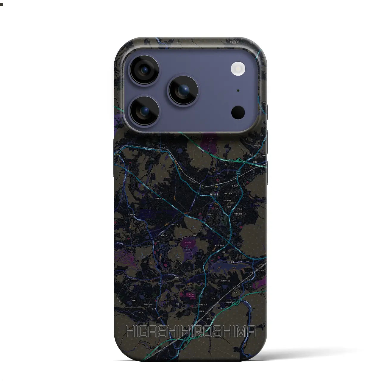 【東広島(広島県)】地図柄iPhoneケース(バックカバータイプ)