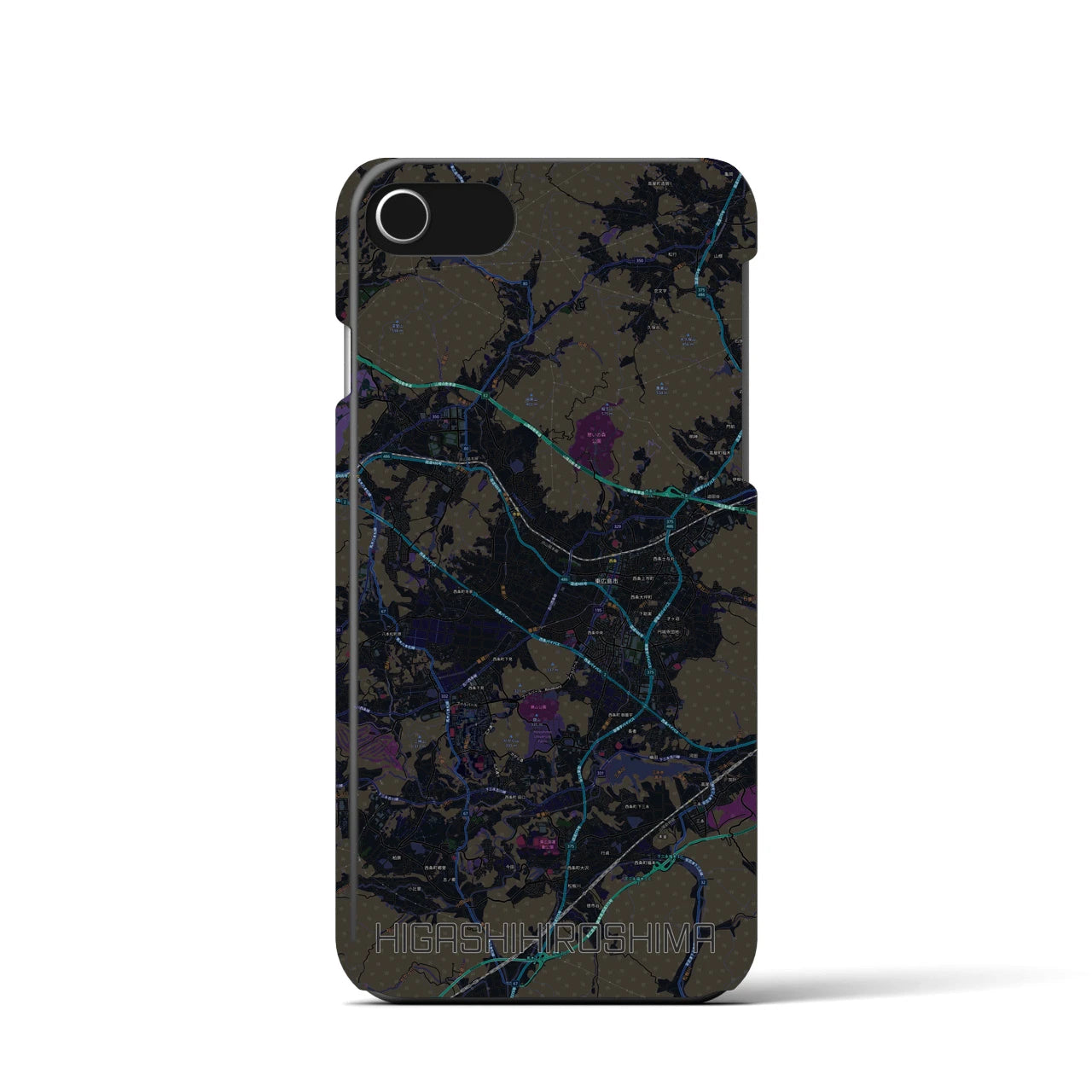 【東広島(広島県)】地図柄iPhoneケース(バックカバータイプ)